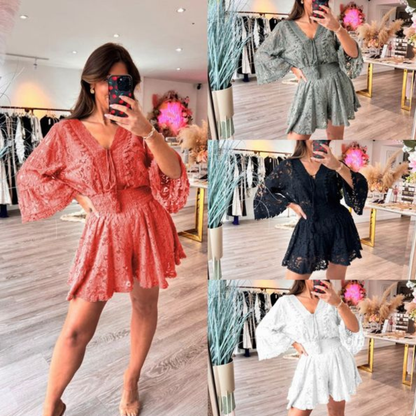 💕Limited Sale 50% OFF💕Casual Short V-Neck Lace Suit