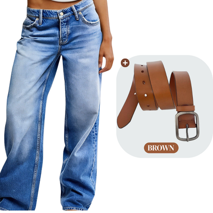 📢📢49%  OFF !! ⏰Effortless Chic Relaxed Fit Wide-Leg Jeans
