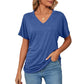 💕Hot Promotion- UP TO 50% OFF🌷V-Neck Solid Color Loose Ladies Tops
