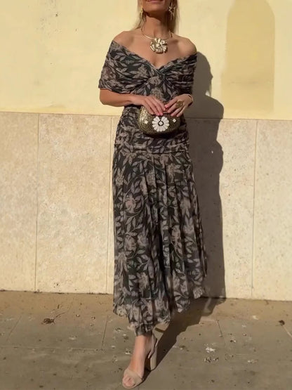 Women's Elegant Mesh Boutonniere Dress