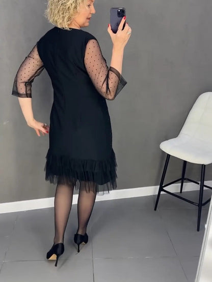 ⏳Limited-time 49% off⏰Women's Round neck dresses with plain rhinestones👗