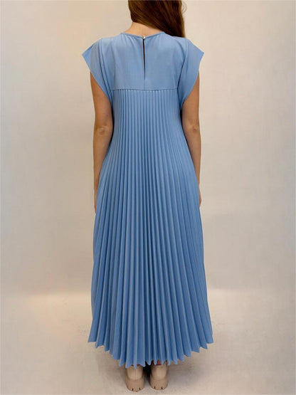 🎉Hot Sale 49% OFF🎉Sleeveless Pleated Simple Solid Color Dress