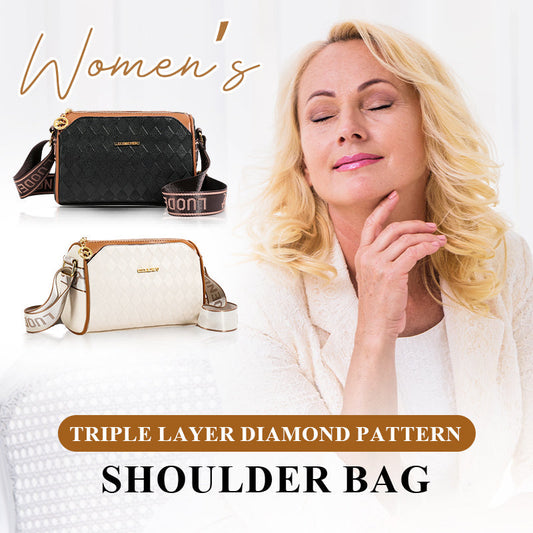 🔥Fashion Diamond Pattern Large Capacity 3-Layer Crossbody Bag💕