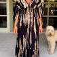 Hot Sale 🔥Casual Print V-Neck Long Dress