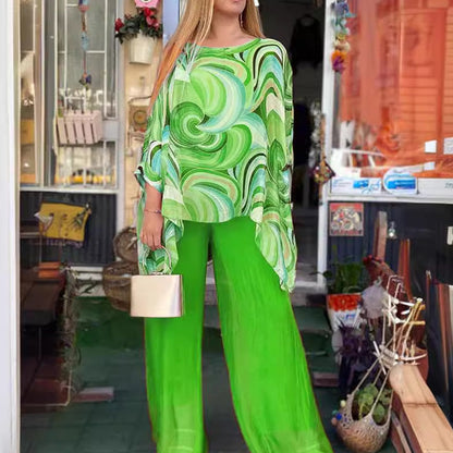🌸👗Women's Summer Colorful Cool Chiffon 2 Piece Set