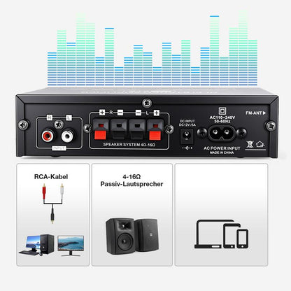 AK35 Stereo Amplifier Home Audio Bluetooth 5.0 Max