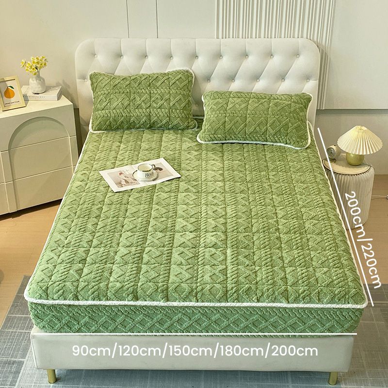 【📍Exquisite Collection📍】 WARM FITTED BED SHEET - Brushed Flannel & Deep Pocket (Up to 40cm), Non-Slip Corners for All-Season Comfort❄️🛌