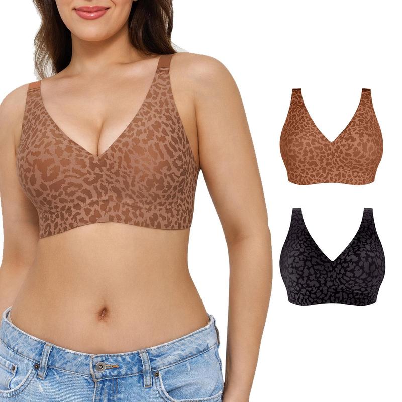 💗LAST DAY PROMOTION - 50%OFF💗Stylish Leopard Pattern Breathable Everyday Bra