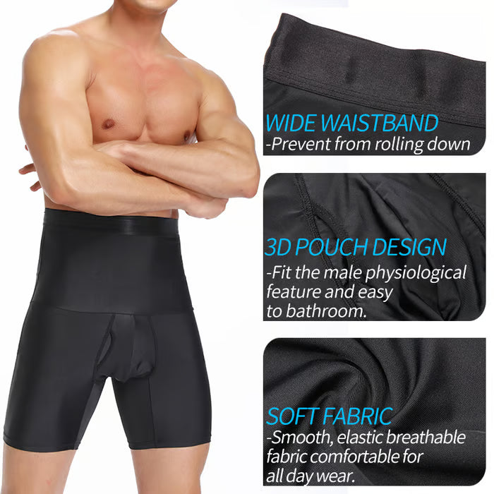 ⏳Time-limited Special⏰Men's Compression Shorts - High Waist Tummy Control & Sweat-Wicking