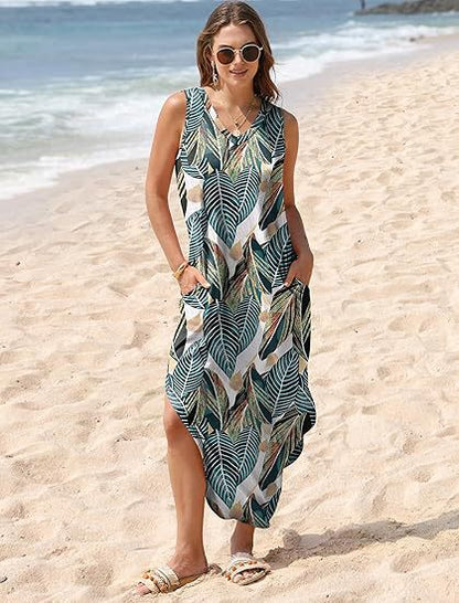 💖💖LAST DAY SPECIAL PRICE: ￡18.99!!💖Summer Dresses Maxi Dress Vacation Beach Sundresses with Pockets