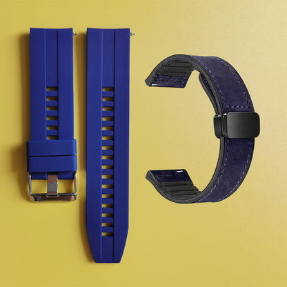 22mm Silicone Watch Strap + Leather Watch Strap
