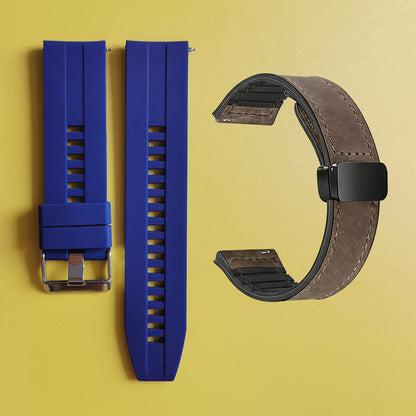 22mm Silicone Watch Strap + Leather Watch Strap