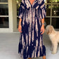 Hot Sale 🔥Casual Print V-Neck Long Dress