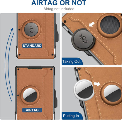 Aluminum RFID Wallet – AirTag Ready & Pop-Up Card Access