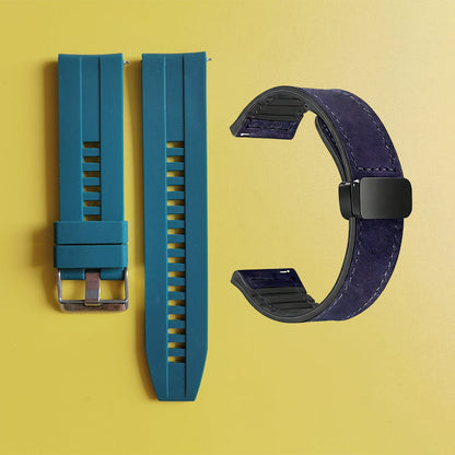 22mm Silicone Watch Strap + Leather Watch Strap