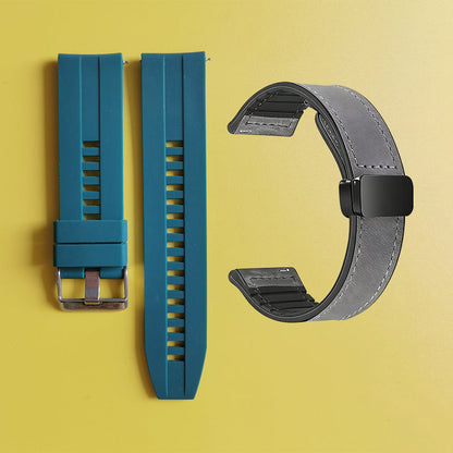 22mm Silicone Watch Strap + Leather Watch Strap