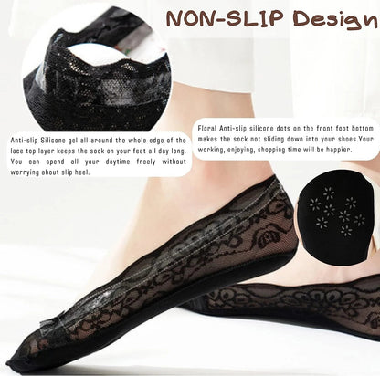 (🎁2024 New Year Hot Sale🎁)🧦 Lace No Show Liner Socks for Women