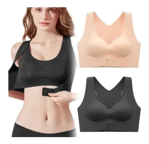 📢📢70 %  OFF !! ⏰Front Closure Cross-Back Wireless Posture Bra