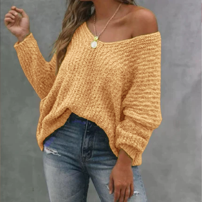 🔥Hot Sale 49% OFF🔥Women's Plain Drop Shoulder V Neck Sweater