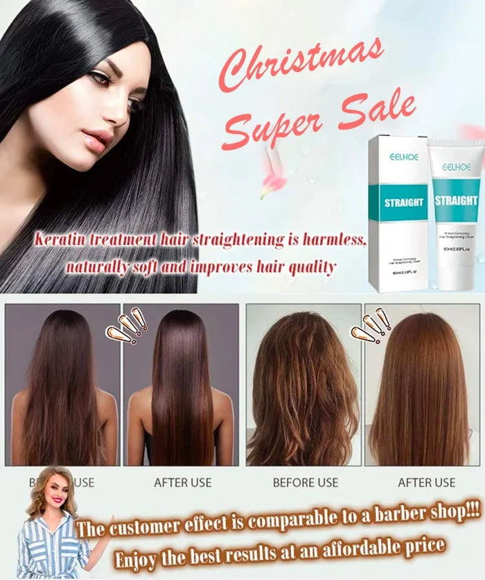 ✨Last Day Save 61%✨ Silk & Keratin Hair Straightening Cream