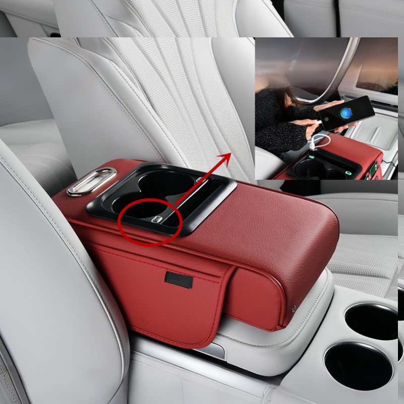 Armrest Storage Box with LED Ambient Lighting