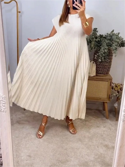🎉Hot Sale 49% OFF🎉Sleeveless Pleated Simple Solid Color Dress