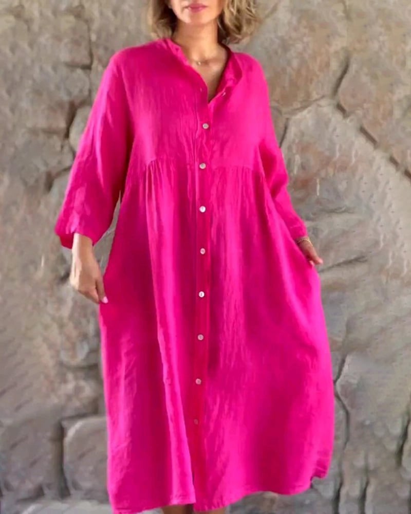 Women's Loose Cotton Shirt Dress