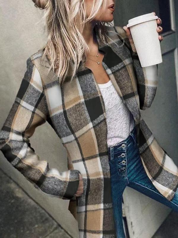 💐Big Sale-50% Off💕Women's Solid Color Pocket Long Sleeve Open Front Coat
