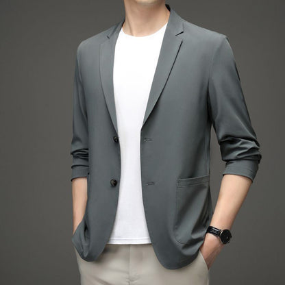 Men's Summer Ice Silk Wrinkle-proof Lightweight Suit Jacket