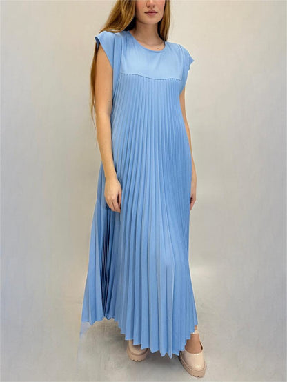 🎉Hot Sale 49% OFF🎉Sleeveless Pleated Simple Solid Color Dress