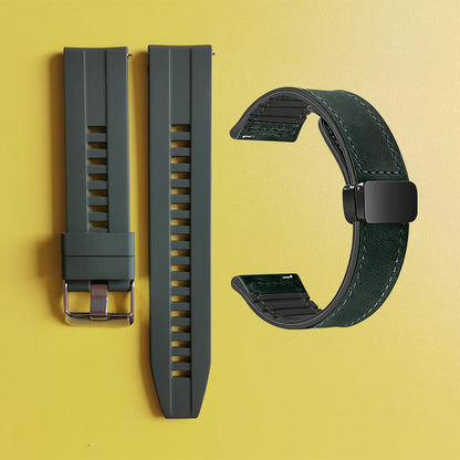 22mm Silicone Watch Strap + Leather Watch Strap