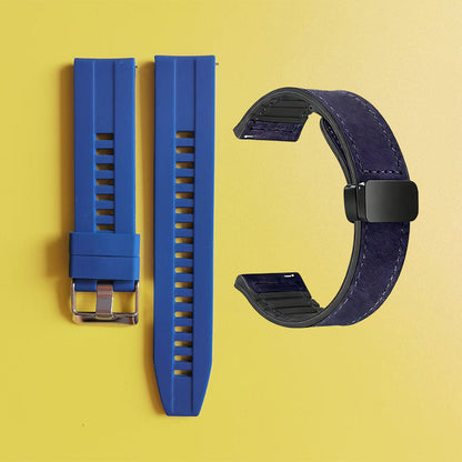 22mm Silicone Watch Strap + Leather Watch Strap