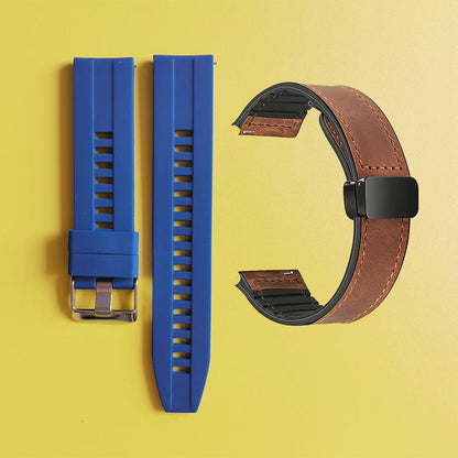 22mm Silicone Watch Strap + Leather Watch Strap