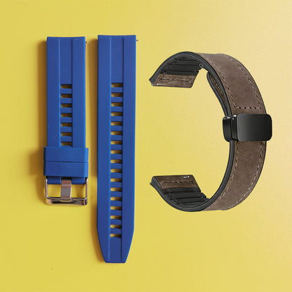 22mm Silicone Watch Strap + Leather Watch Strap