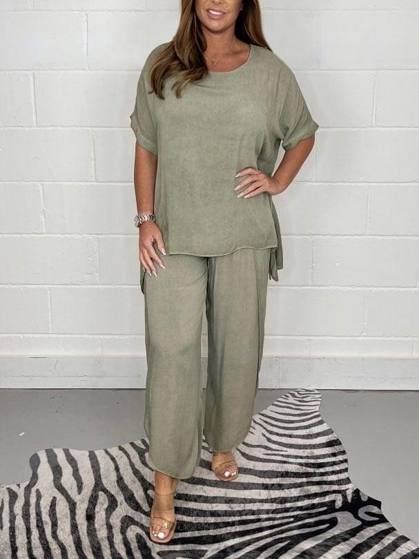 💕Hot Sale 50% OFF💖Fashion Casual Loose Plus Size 2 Piece Set - Short Sleeve + Wide Leg Pants