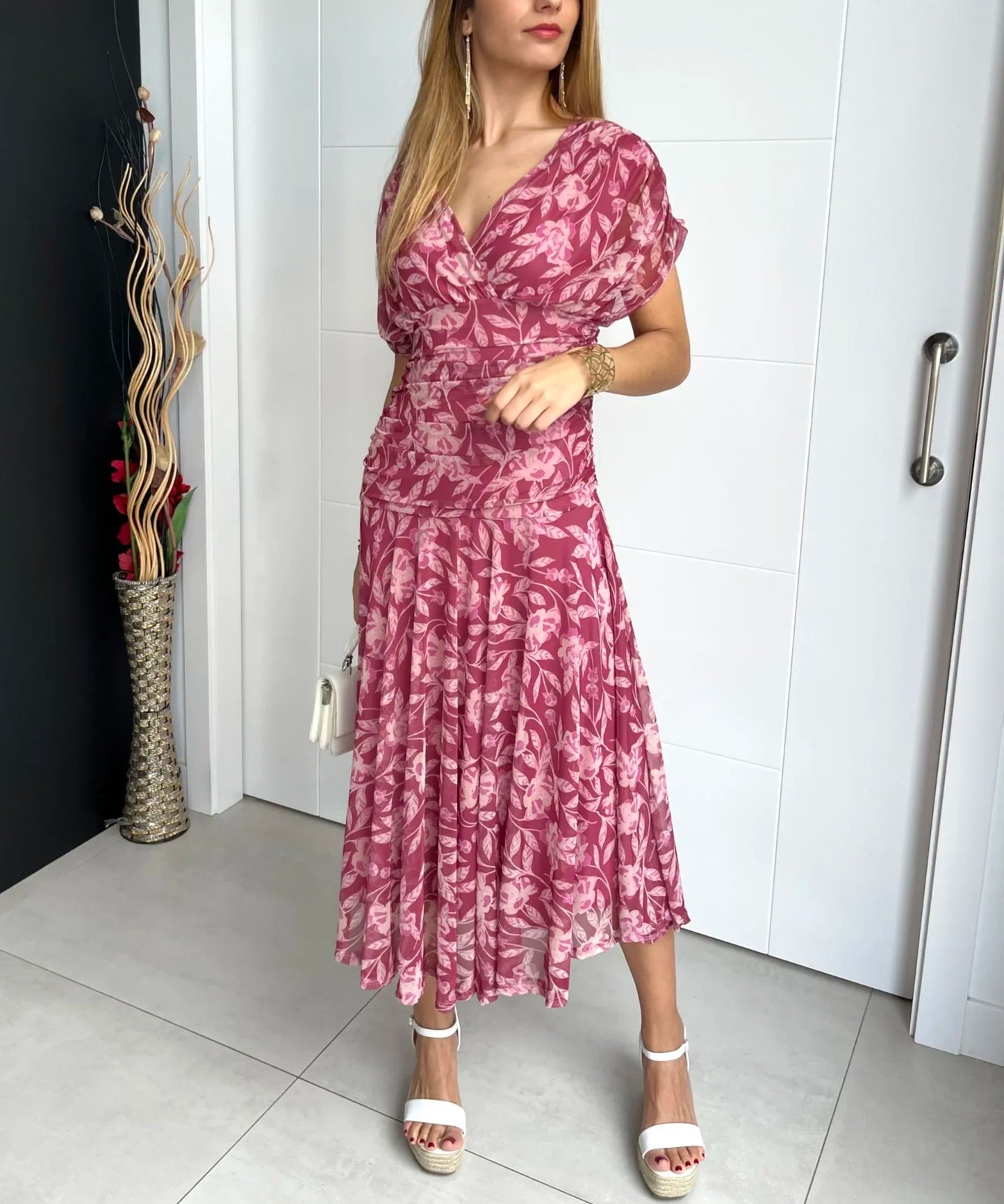 Women's Elegant Mesh Boutonniere Dress