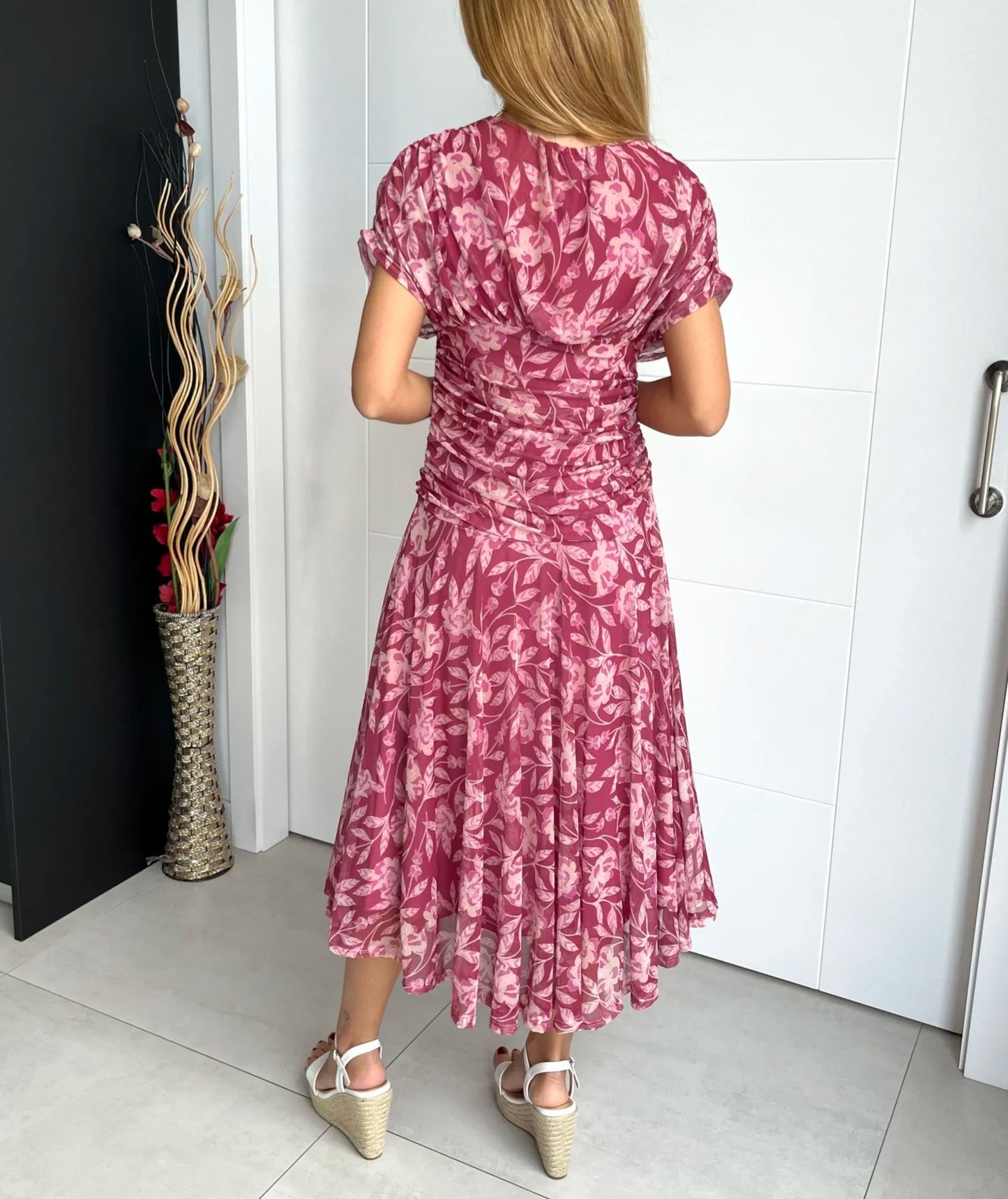 Women's Elegant Mesh Boutonniere Dress