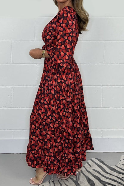 💃Summer Hot Sale 49% OFF🔥Heart Smocked Midi Dress
