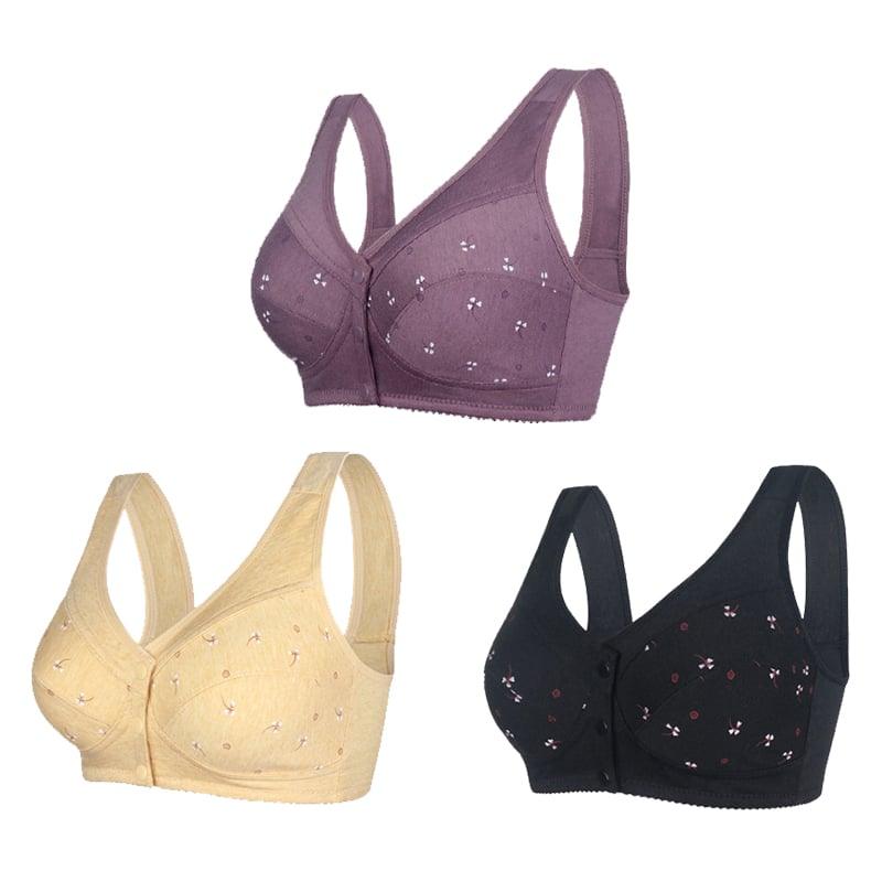 🔥Buy 2 get 1 free (3pcs)🔥Design for Senior Front Closure Cotton Bra