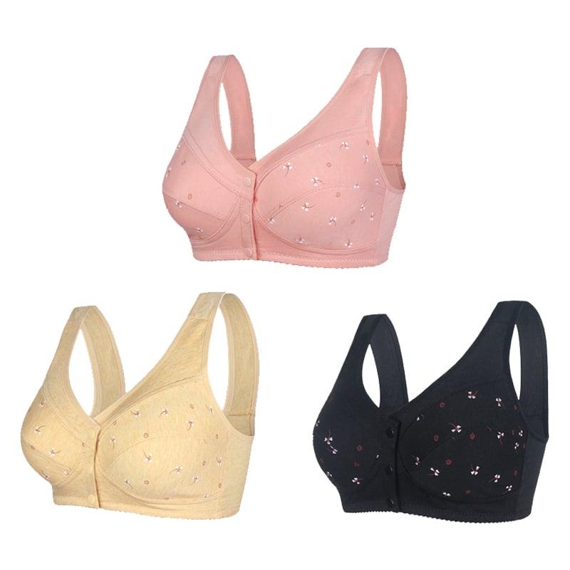 🔥Buy 2 get 1 free (3pcs)🔥Design for Senior Front Closure Cotton Bra