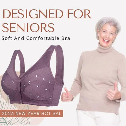 🔥Buy 2 get 1 free (3pcs)🔥Design for Senior Front Closure Cotton Bra