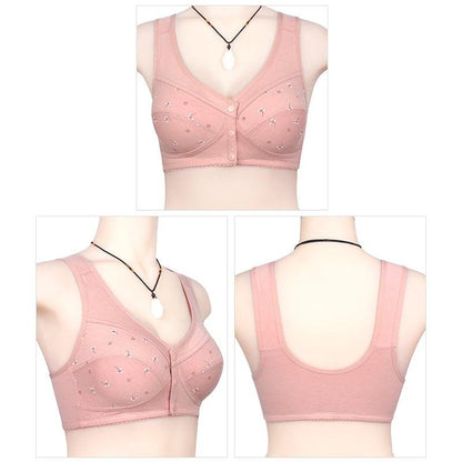 🔥Buy 2 get 1 free (3pcs)🔥Design for Senior Front Closure Cotton Bra