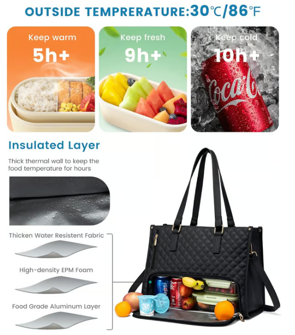 📢📢50%  OFF !!!⏰3 in 1 Lunch Tote Bag for Women🎁Free Matching Wallet⏰