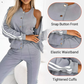 Women's three-piece baseball jacket and pants set