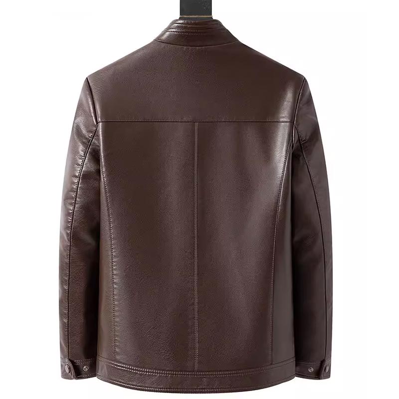 The Best Gift - Men’s Warm Plush Lining Leather Jacket Coat