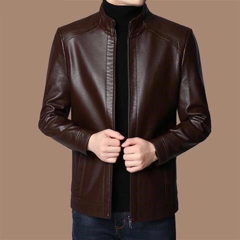 The Best Gift - Men’s Warm Plush Lining Leather Jacket Coat