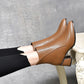 Women's Zipper Chunky Stacked Heel Ankle Boots（50% OFF）
