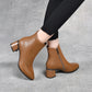 Women's Zipper Chunky Stacked Heel Ankle Boots（50% OFF）