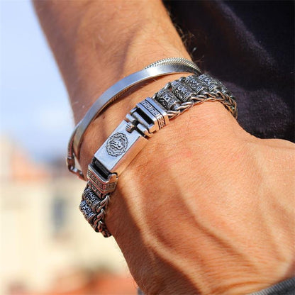 💎 49% OFF! 💎 Tibetan Prayer Wheel Bracelet – 925 Sterling Silver, Lucky Charm & Valentine's Day Gift