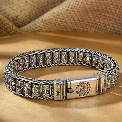 💎 49% OFF! 💎 Tibetan Prayer Wheel Bracelet – 925 Sterling Silver, Lucky Charm & Valentine's Day Gift